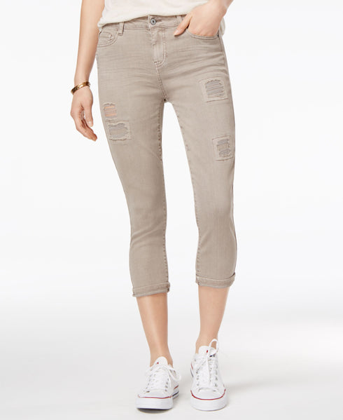 Vanilla Star Juniors Cropped Rip Repair Colored Skinny Jeans